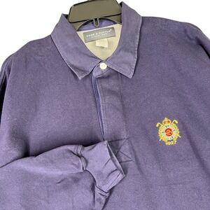 Page & Tuttle Pine Lakes Country Club Rugby Polo Golf Shirt Navy Blue L Mens